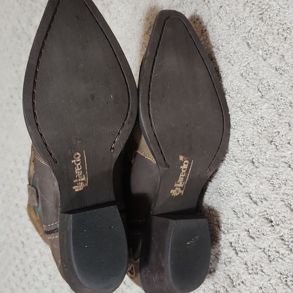 Laredo Miss Kate Brown & Teal Leather Floral Western Cowboy Boots Size 8 - Picture 9 of 16